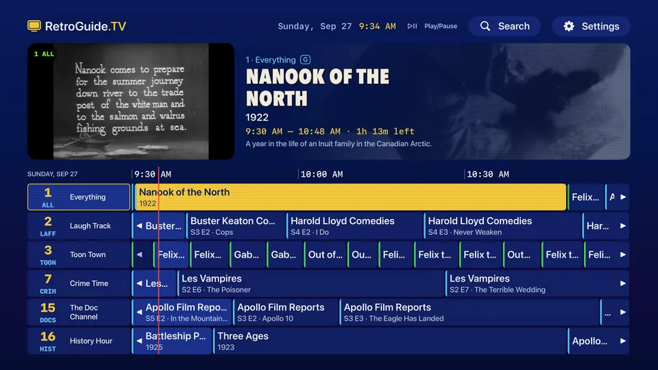 Program guide on Apple TV