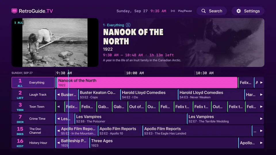 Guide in the Synthwave theme